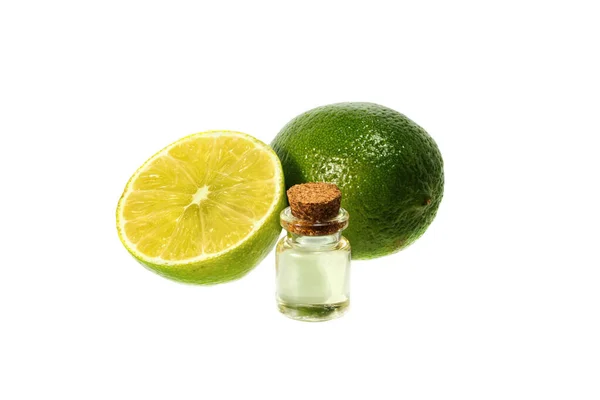 Óleo Essencial Limão Limão Inteiro Aromaterapia Isolados — Fotografia de Stock
