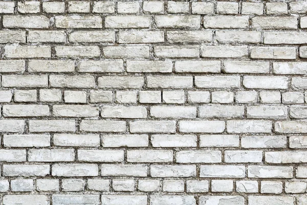 Vieux Mur Blanc Briques Craquelées Vintage Comme Fond — Photo