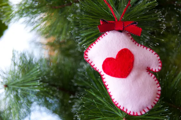 Christmas tree, owl, gloves, Christmas boots — Stock Photo, Image