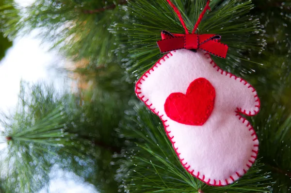 Árbol de Navidad, búho, guantes, botas de Navidad — Foto de Stock