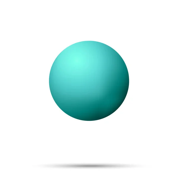 Cam yeşil top ya da değerli inci. Parlak gerçekçi top, beyaz arkaplanda işaretlenmiş üç boyutlu soyut vektör çizimi. Gölgeli büyük metal baloncuk — Stok Vektör