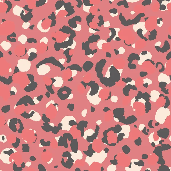 Patrón moderno sin costuras de leopardo abstracto. Animales de fondo de moda. Ilustración de stock decorativo rosa para impresión, tarjeta, postal, tela, textil. Adorno moderno de piel estilizada — Vector de stock