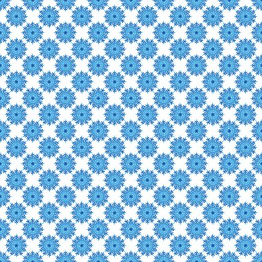 Beyaz arka planda rengarenk kar taneleri olan kusursuz kış deseni. Kumaş, tekstil duvar kağıtları, posterler, hediye ambalaj kağıtları için vektör çizimi. Noel vektör illüstrasyonu