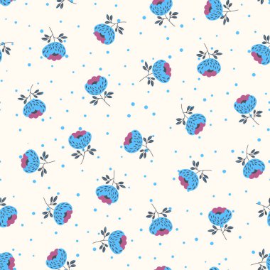 Geleneksel halk sanatları süslerine dayanan kusursuz çiçek desenleri. Işıklı arka planda renkli çiçekler. İskandinav tarzı. İsveç İskandinav tarzı. Vektör çizimi. Basit minimalist desen