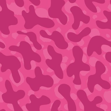 Soyut modern leopar pürüzsüz desen. Hayvanlar modaya uygun arka plan. Parmak izi, kart, kartpostal, kumaş ve tekstil için pembe dekoratif vektör çizimi. Modern stilize cilt süsü