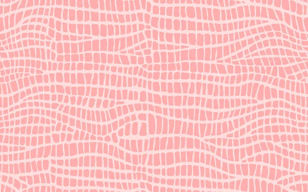 Abstract modern crocodile leather seamless pattern. Animals trendy background. Pink decorative vector illustration for print, fabric, textile. Modern ornament of stylized alligator skin Stock Illustration
