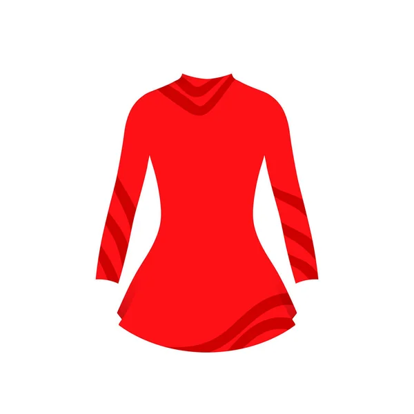 Fato de banho de esportes de cor vermelha de ginástica. Vestidos para patinação no gelo — Vetor de Stock