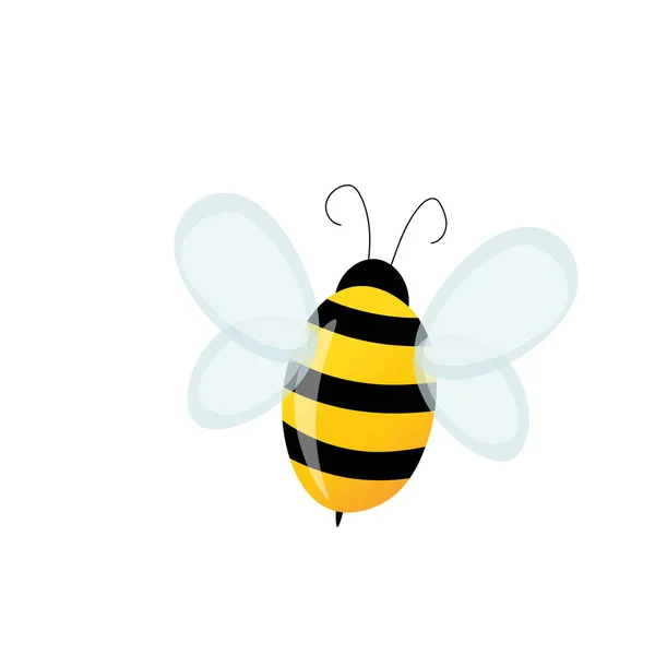 Çizgi film arısı maskotu. Küçük bir arı uçar. Eşek arısı koleksiyonu. Vektör karakterler. Ensest ikonu. Davetiye için şablon tasarımı, kartlar. Doodle tarzı — Stok Vektör