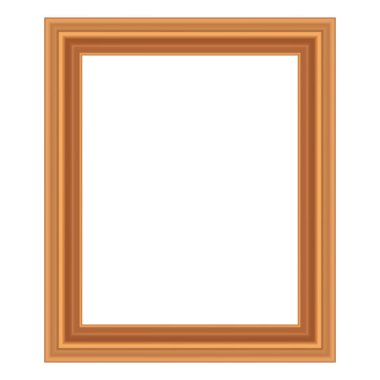 Tasarımınız için kare şeklinde altın renkli ahşap çerçeve. Klasik kılıf. Mesaj için yer. Tablolar ya da fotoğraflar için antika altın, güzel dikdörtgen çerçeveler. Şablon vektör illüstrasyonu