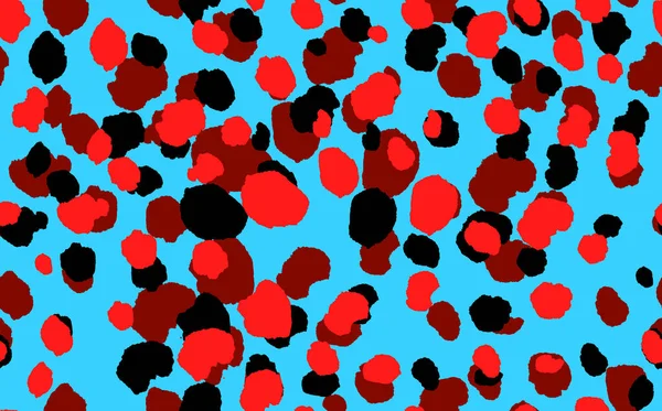 Абстрактний сучасний безшовний візерунок леопарда. Тварини модний фон. Червоно-синій декоративні векторні стокові ілюстрації для друку, листівки, тканини, текстилю. Сучасний орнамент стилізованої шкіри — стоковий вектор