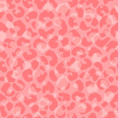 Soyut modern leopar pürüzsüz desen. Hayvanlar modaya uygun arka plan. Parmak izi, kart, kartpostal, kumaş ve tekstil için pembe dekoratif vektör çizimi. Modern stilize cilt süsü