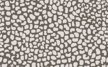 Soyut modern leopar pürüzsüz desen. Hayvanlar modaya uygun arka plan. Baskı, kart, kartpostal, kumaş, tekstil için bej ve siyah dekoratif vektör çizimi. Modern stilize cilt süsü