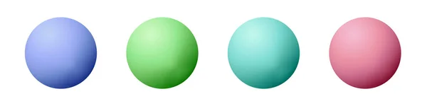 Set con bolas de vidrio de colores. Bola realista brillante, ilustración vectorial abstracta 3D resaltada sobre un fondo blanco. Burbuja de metal grande con sombra — Archivo Imágenes Vectoriales