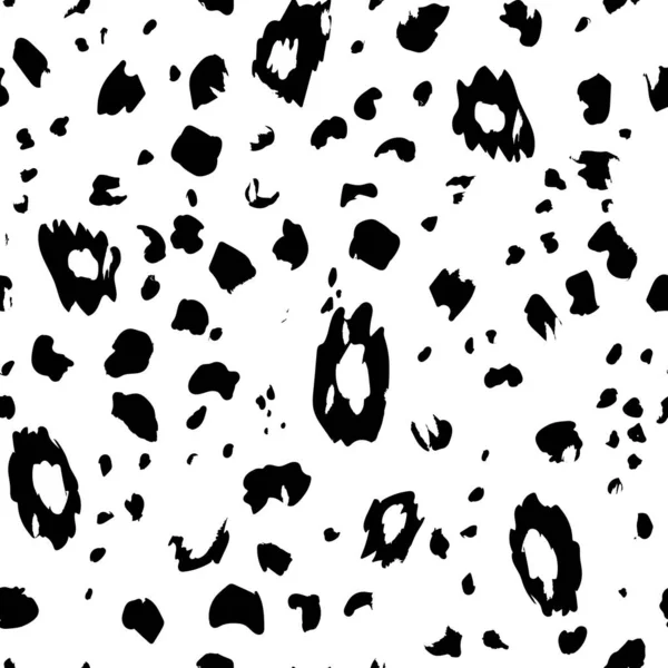 Modèle moderne abstrait sans couture léopard. Animaux arrière-plan tendance. Illustration vectorielle décorative en noir et blanc pour impression, carte, carte postale, tissu, textile. Ornement moderne de la peau stylisée — Image vectorielle