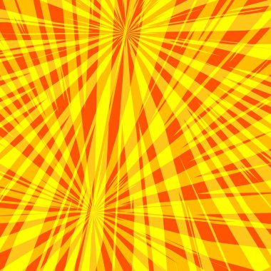 Pop Art Radyasyon Renkli Çizgi Roman kapağı. Çizgili sarı ve beyaz dijital arka plan. Çizgi film komik retro desenli striptiz maketi. Vektör yarım ton çizimi. Güneş patlaması, yıldız patlaması şekli