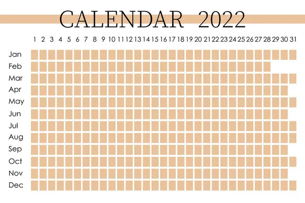 Planificador de calendario 2022. Semana de diseño corporativo. Aislado sobre fondo blanco. Calendario lunar. Lugar para pegatinas — Vector de stock