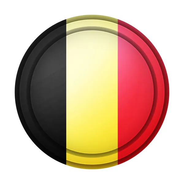 Γυάλινη ελαφριά μπάλα με σημαία Βελγίου. Στρογγυλή σφαίρα, εικονίδιο προτύπου. Βελγικό εθνικό σύμβολο. Γυαλιστερό ρεαλιστική μπάλα, 3D αφηρημένη διανυσματική απεικόνιση τονίζεται σε ένα λευκό φόντο. Μεγάλη φούσκα — Διανυσματικό Αρχείο