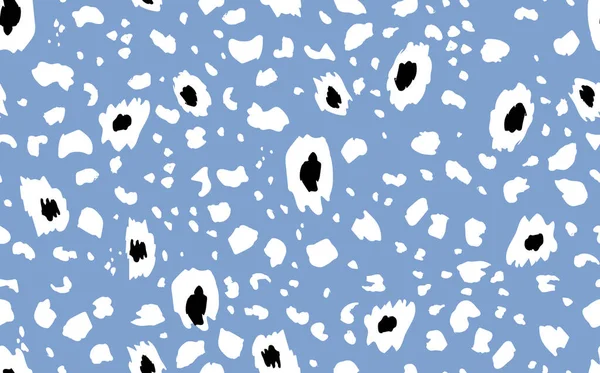 Patrón moderno sin costuras de leopardo abstracto. Animales de fondo de moda. Azul y negro vector decorativo stock ilustración para imprimir, tarjeta, postal, tela, textil. Adorno moderno de piel estilizada — Archivo Imágenes Vectoriales
