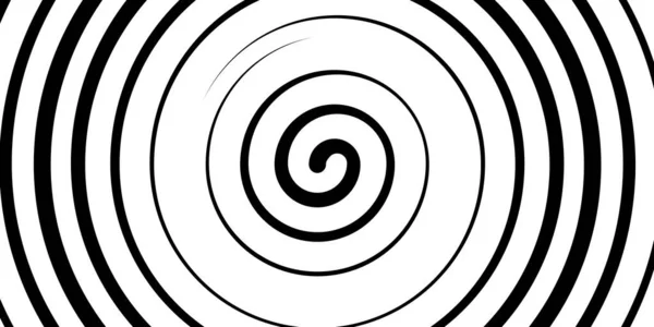 Tourbillon spirale noir et blanc hypnotique. Fond abstrait monochrome. Conception de gabarit pour bannière, site Web, gabarit, dépliant, brochure, affiche — Image vectorielle