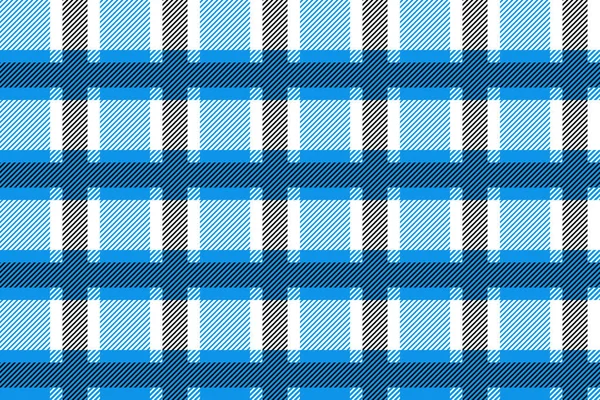 Patrón sin costura textil Escocia azul y blanco. Comprobar textura de la tela tartán cuadros. Fondo geométrico abstracto para tela, tarjeta, tela. Diseño gráfico monocromático de repetición. ornamento cuadrado moderno — Archivo Imágenes Vectoriales