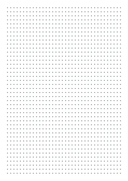 Grafický papír. Tisknutelný tečkovaný papír na bílém pozadí. Geometrické abstraktní tečkované transparentní ilustrace s tečkami pro školu, notebook, deník, poznámky, tisk. Realistický papír prázdné velikosti A4 — Stockový vektor