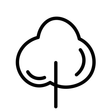 Siyah ve beyaz şablon ağaç simgesi. Beyaz arkaplanda vektör sembolü işareti izole edildi. Ağaçlar düz çizgi simgeleri. Bitkiler, manzara tasarımı. İş fikri kavramı