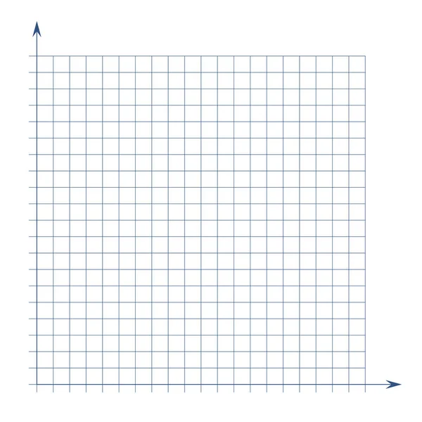 Papier sieciowy. Wykres matematyczny. Układ współrzędnych kartezjańskich z osią x, oś y. Kwadratowe tło z liniami kolorów. Geometryczny wzór dla szkoły, edukacji. Lined blank na przezroczystym tle — Wektor stockowy