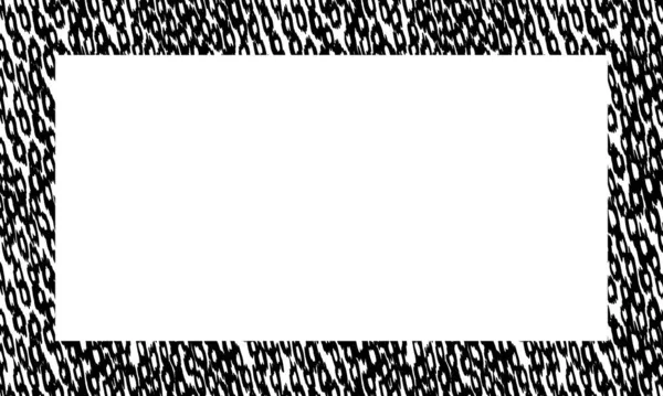 Schwarz-weißer Rahmen mit modernen Ornamenten aus stilisierter Leopardenhaut. Quadratisches Muster in Form von Mandala. Dekorative Bordüre mit Tierschmuck. Modische Lederhaut. Kopierraum. Vektorillustration — Stockvektor