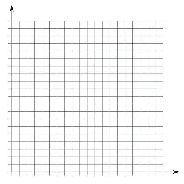 グリッドペーパー。数学のグラフ。直交座標系で、 x軸、 y軸。カラーラインで背景を四角化。学校、教育の幾何学的なパターン。透明感のある背景に空白 — ストックベクタ