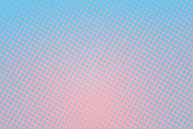 Pop Art Colory çizgi roman kapağı. Puantiyeli mavi ve pembe arkaplan. Çizgi film komik noktalı retro desen. Vektör yarım ton çizimi. Poster, kart, el ilanı için şablon tasarımı
