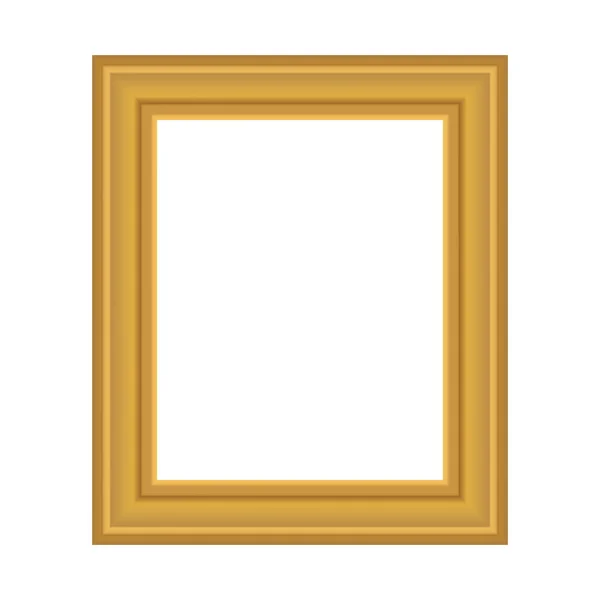 Marco de madera vintage de oro cuadrado para su diseño. Cubierta vintage. Lugar para el texto. Vintage oro antiguo hermosos marcos rectangulares para pinturas o fotografías. Plantilla vector ilustración — Vector de stock