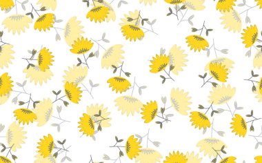 Geleneksel halk sanatları süslerine dayanan kusursuz çiçek desenleri. Işıklı arka planda renkli çiçekler. İskandinav tarzı. İsveç İskandinav tarzı. Vektör çizimi. Basit minimalist desen