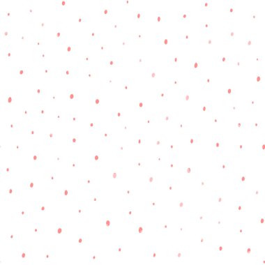 Soyut el boğma polka noktaları arka plan. Pembe daireli beyaz noktalı, pürüzsüz desen. Davetiye, poster, kart, el ilanı, tekstil, kumaş için şablon tasarımı