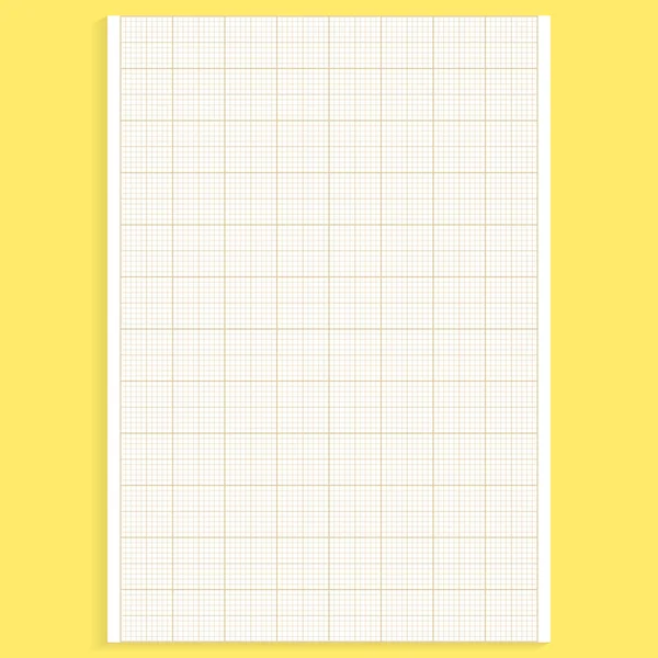 Сетчатая бумага. Реалистичный чистый лист бумаги в формате А4. Квадратный фон с цветным графиком. Геометрический узор для школы, обои, текстуры, блокнот. Подкладка пустая на прозрачном фоне — стоковый вектор
