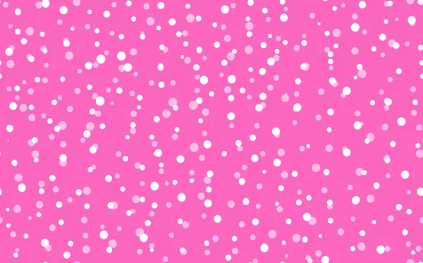 Abstract hand drown polka dots background. Pink dotted seamless pattern with white circles. Template design for invitation, poster, card, flyer, textile, fabric — Stock Vector