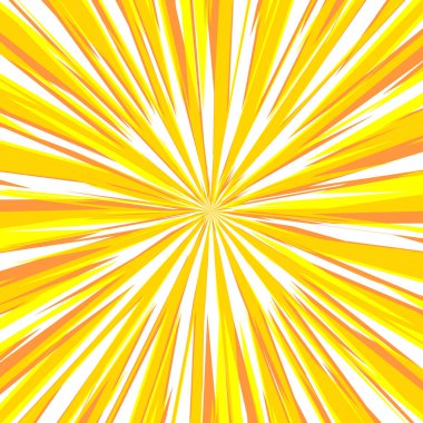 Pop Art Radyasyon Renkli Çizgi Roman kapağı. Çizgili sarı ve beyaz dijital arka plan. Çizgi film komik retro desenli striptiz maketi. Vektör yarım ton çizimi. Güneş patlaması, yıldız patlaması şekli