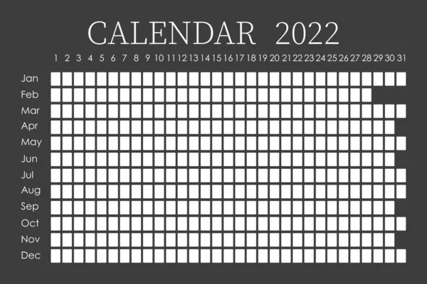 Planificador de calendario 2022. Semana de diseño corporativo. Aislado sobre fondo gris. Calendario lunar. Lugar para pegatinas — Vector de stock