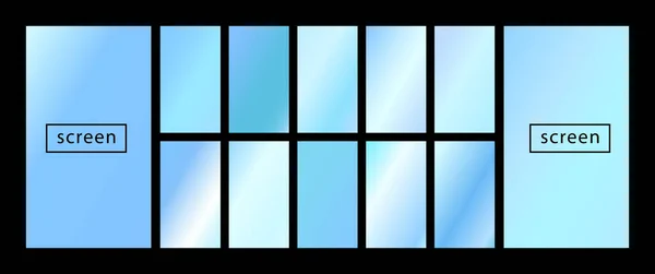 Mobiele scherm vergrendeling display collectie van kleurrijke achtergronden in trendy neon kleuren. Modern schermvectorontwerp voor mobiele app. Zachte kleur abstracte pastel holografische gradiënten. Modellen voor ontwerp — Stockvector