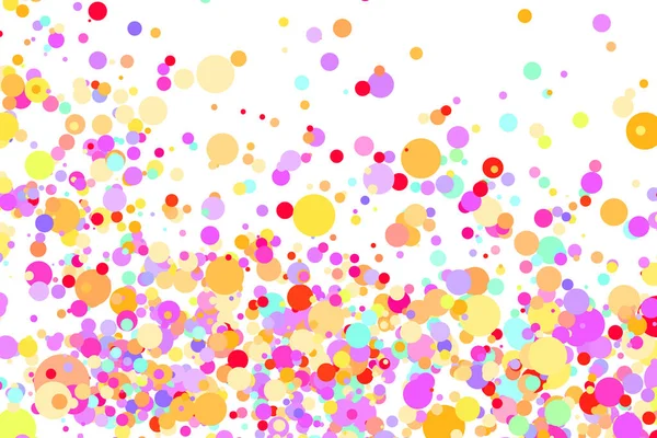 Light multicolor background, colorful vector texture with circles. Splash effect banner. Glitter dotted abstract illustration with blurred drops of rain. Pattern for web page, banner. Copy space — Stock Vector