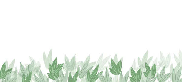 Banner web floral com folhas exóticas de cor desenhada. Design de conceito de natureza. Composições florais modernas com ramos de verão. Ilustração vetorial sobre o tema ecologia, natura, meio ambiente — Vetor de Stock