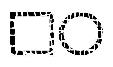 Modern stilize leopar derisi süsüsüyle siyah beyaz çerçeve. Mandala şeklinde kare şeklinde. Hayvan süsüsüyle dekoratif sınır. Moda deri cilt. Uzayı kopyala Vektör illüstrasyonu