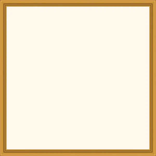 Marco de madera vintage de oro cuadrado para su diseño. Cubierta vintage. Lugar para el texto. Vintage oro antiguo hermosos marcos rectangulares para pinturas o fotografías. Plantilla vector ilustración — Vector de stock