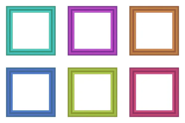 Set of squared color vintage wooden frame for your design. Vintage cover. Place for text. Vintage antique colorful modern rectangular frames. Template vector illustration — Stock Vector