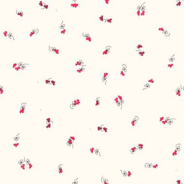 Süslü, modaya uygun çiçek deseni. Işıklı arka planda renkli çiçekler. Doğa elementleriyle basit minimalist desen. Kumaş, tekstil, poster, davetiye için vektör illüstrasyonu