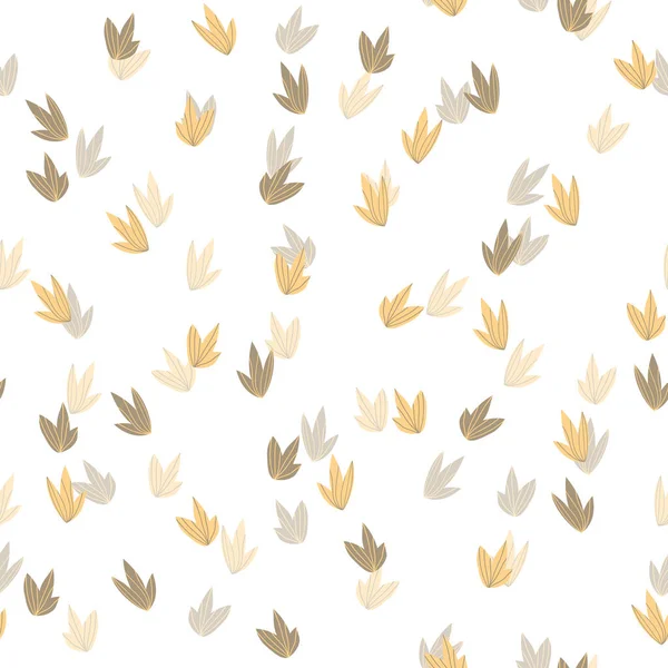 Floral nahtlos mit handgezeichneten Farbe exotischen Blättern. Netter Herbst Hintergrund. Tropisch beige Zweige. Moderne Blumenkompositionen. Modevektorillustration für Tapete, Stoff, Textil — Stockvektor