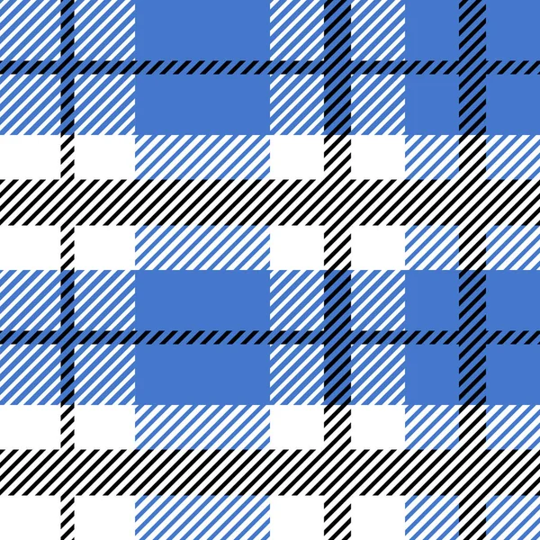 Μπλε και μαύρο Σκοτία ύφασμα χωρίς ραφή μοτίβο. Ύφασμα υφή ελέγξτε tartan καρό. Αφηρημένο γεωμετρικό υπόβαθρο για ύφασμα, κάρτα, ύφασμα. Μονόχρωμη γραφική επαναλαμβανόμενη σχεδίαση. Μοντέρνο τετράγωνο στολίδι — Διανυσματικό Αρχείο