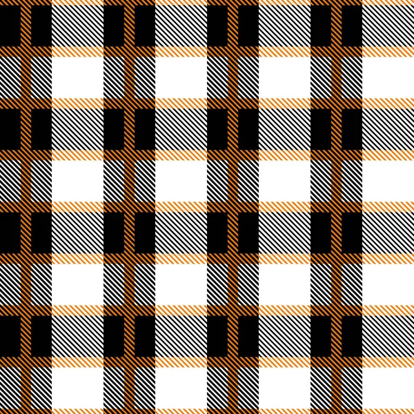 Brown e preto Escócia têxtil sem costura padrão. Textura de tecido verificar xadrez tartan. Fundo geométrico abstrato para pano, cartão, tecido. Design gráfico monocromático. Ornamento quadrado moderno — Vetor de Stock