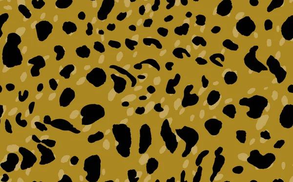 Padrão sem costura de leopardo moderno abstrato. Animais de fundo na moda. Ilustração de estoque vetorial decorativo bege e preto para impressão, cartão, cartão postal, tecido, têxtil. Ornamento moderno de pele estilizada — Vetor de Stock