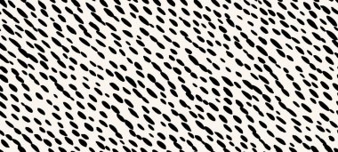 Soyut modern leopar pürüzsüz desen. Hayvanlar modaya uygun arka plan. Baskı, kart, kartpostal, kumaş ve tekstil için siyah beyaz vektör stok çizimi. Modern stilize cilt süsü