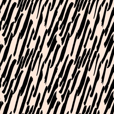 Soyut modern zürafa kusursuz desen. Hayvanlar modaya uygun arka plan. Baskı, kart, kartpostal, kumaş, tekstil için bej ve siyah dekoratif vektör çizimi. Modern stilize cilt süsü